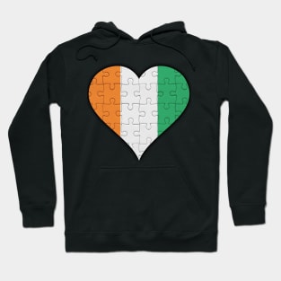 Ivorian Jigsaw Puzzle Heart Design - Gift for Ivorian With Ivory Coast Roots Hoodie